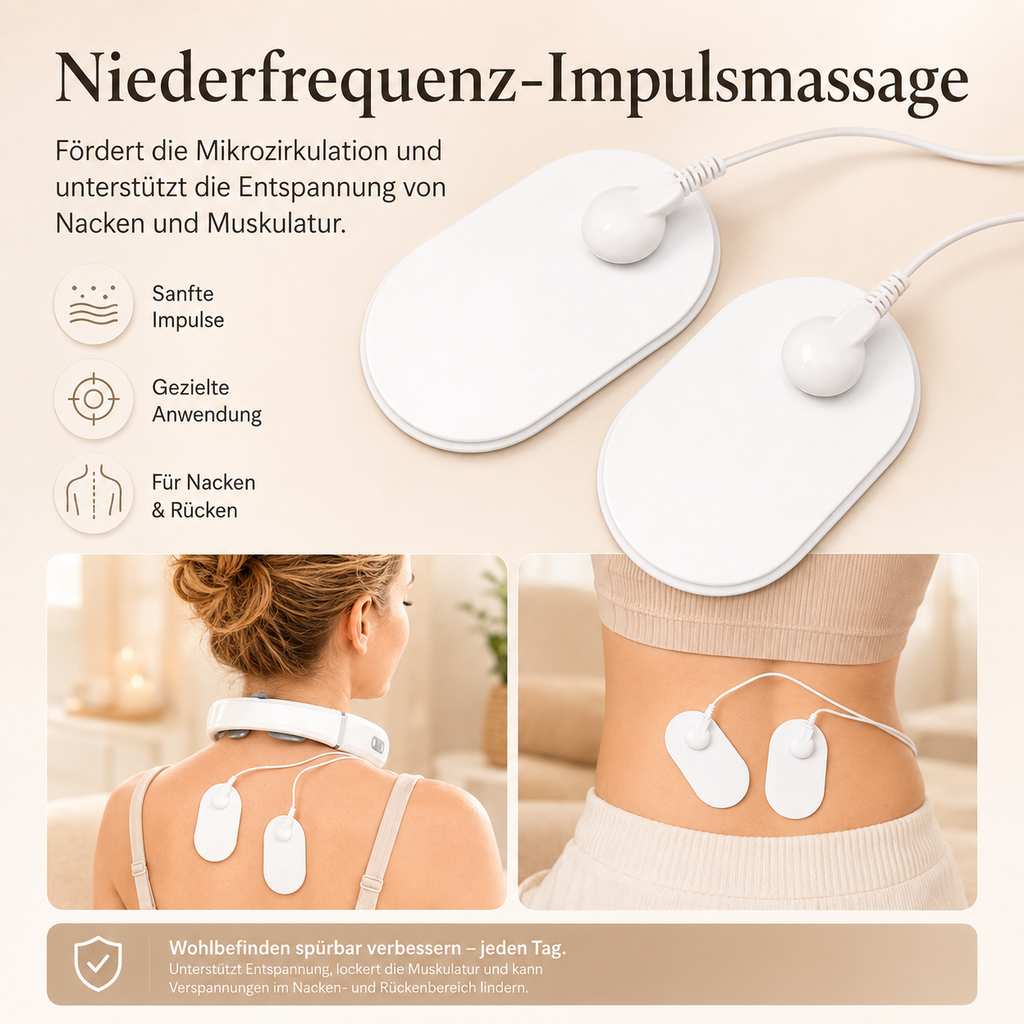 Elektrodenpads für Nacken und Rücken.
