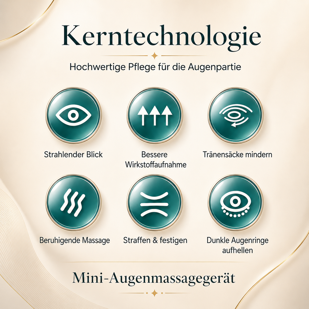 Funktionen des Mini-Augenmassagegeräts.
