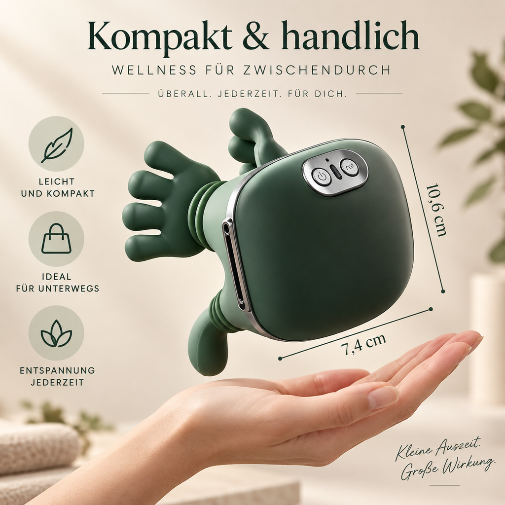 Handliches Massagegerät für entspannte Auszeiten.
