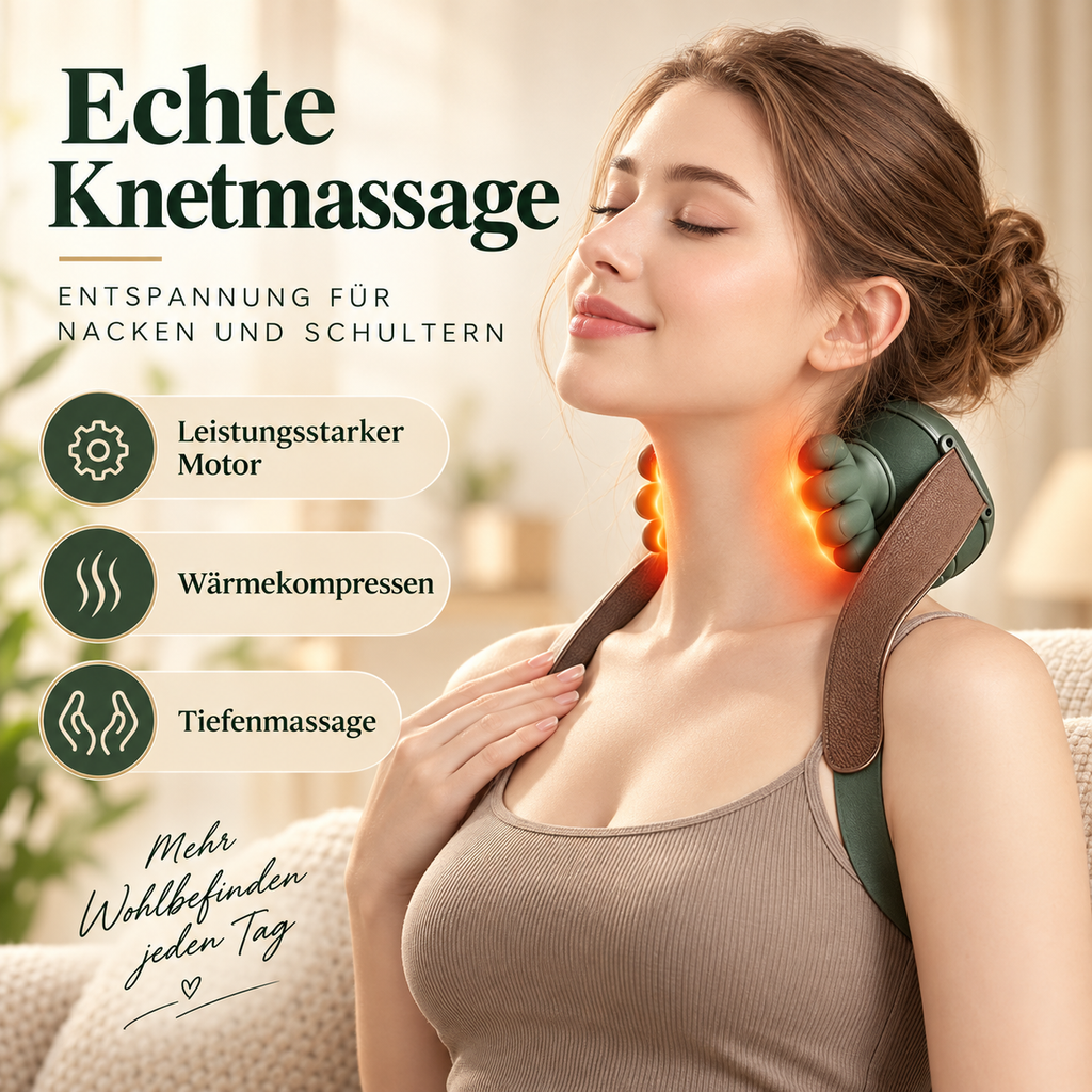 Knetmassage für Nacken und Schultern.
