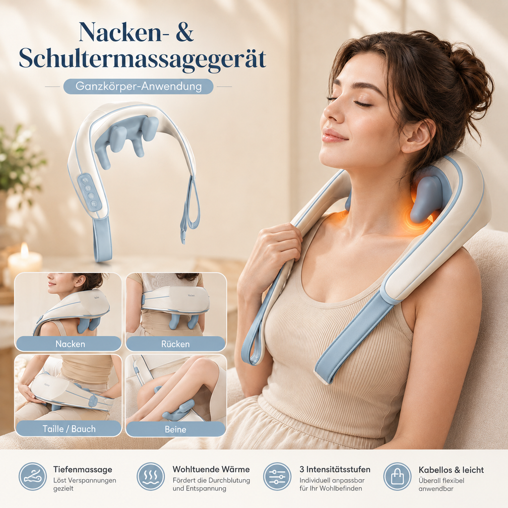 Massagegerät für Nacken, Rücken und Beine.

