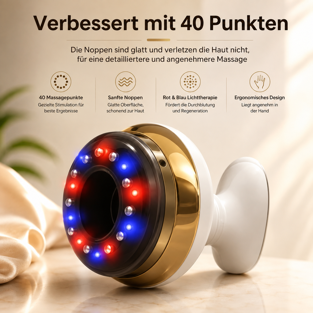 Massagegerät mit 40 Massagepunkten.
