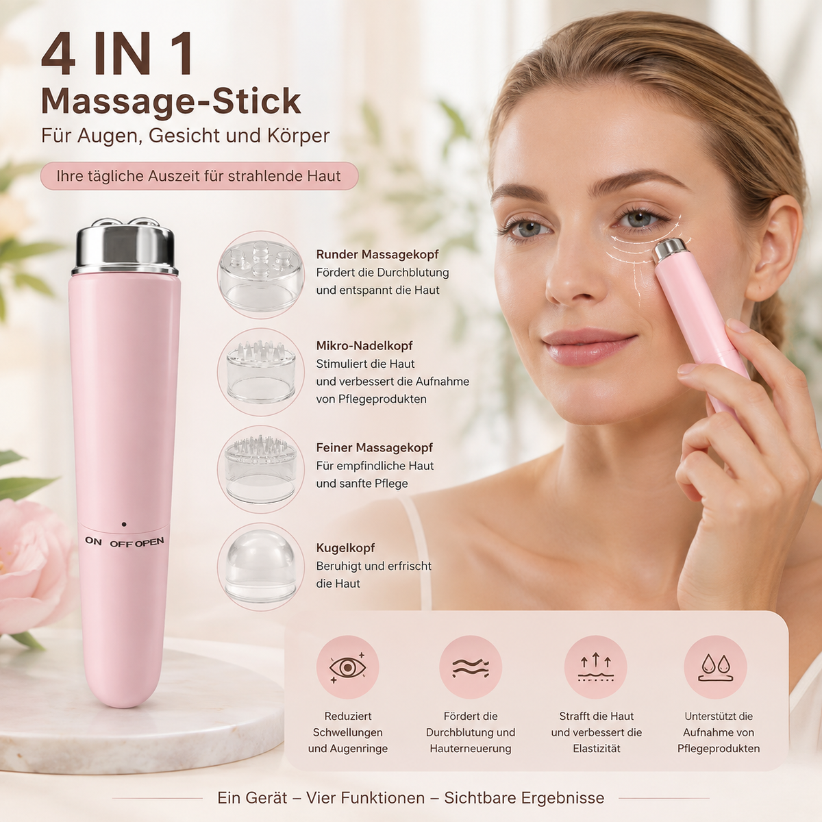 Massagestift für Augen- und Gesichtspflege.
