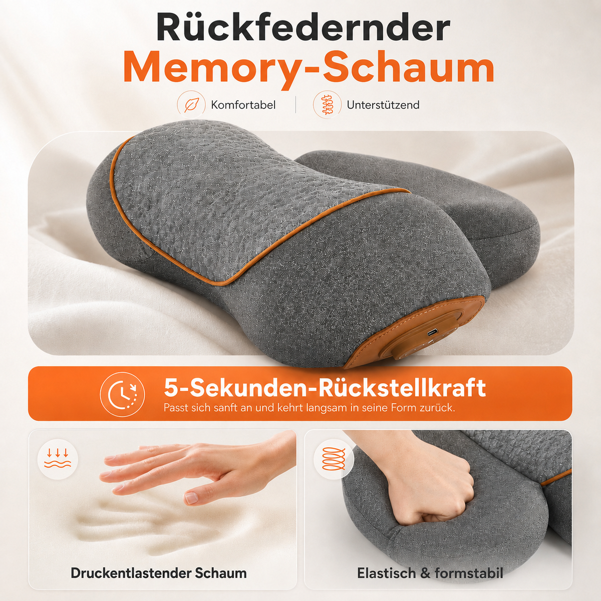 Nackenkissen aus Memory-Schaum.
